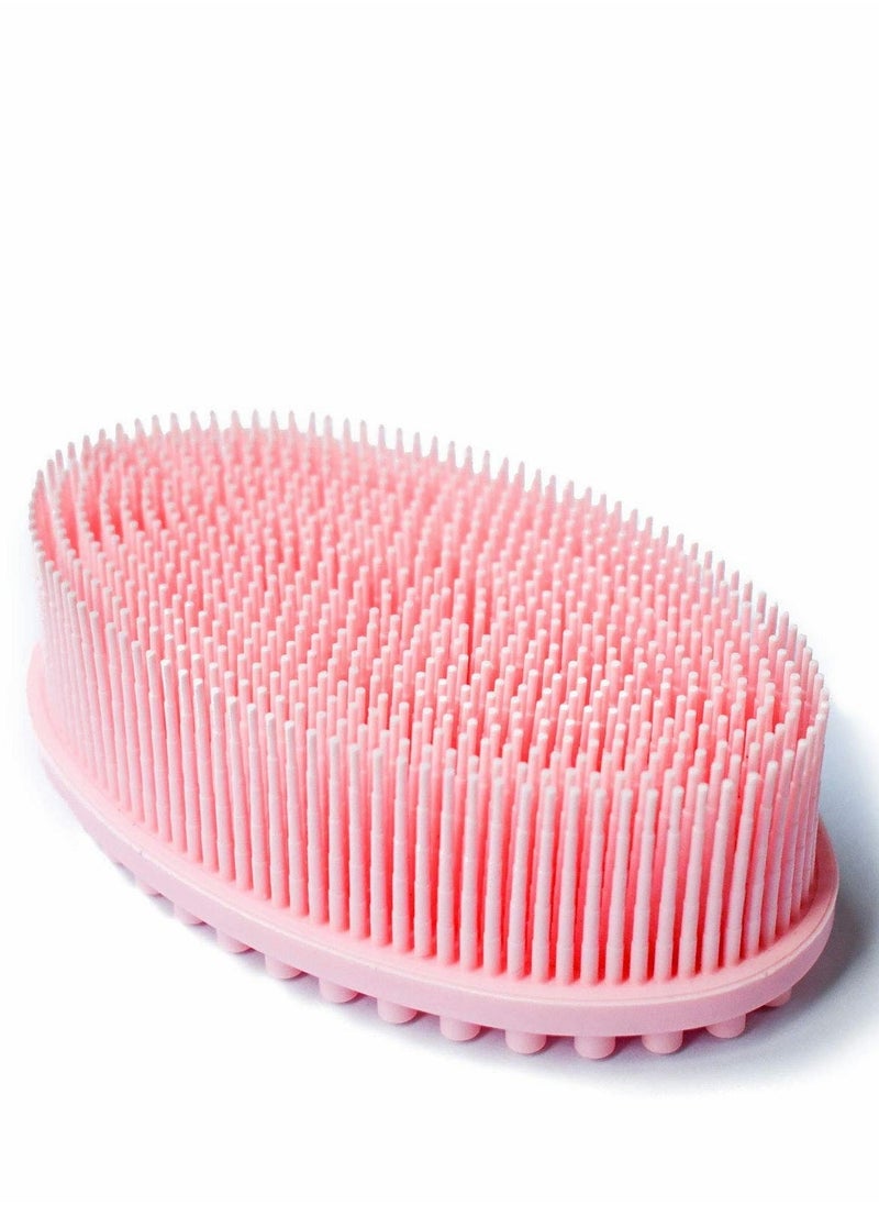 2Pcs Upgrade 2 in 1 Bath and Shampoo Brush Silicone Body Scrubber for Use Shower Exfoliating Premium Loofah Head Scalp Massager Wet Dry Easy to Clean