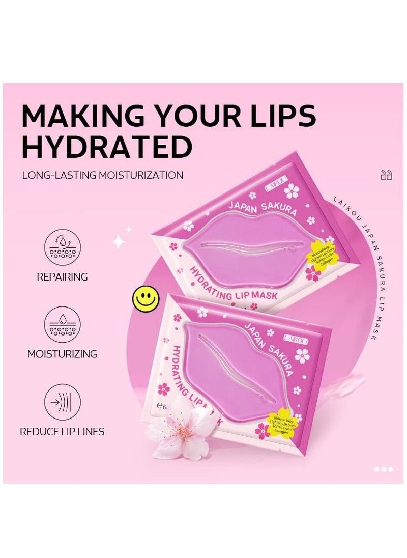 Hydrating Lip Mask, Lip Sleep Mask Collagen Crystal Lip Care Gel Pads For Moisturizing, Minimize Fine Lines, Remove Dead Skin, Anti Chapped Pads Lip Mask 10 Pieces