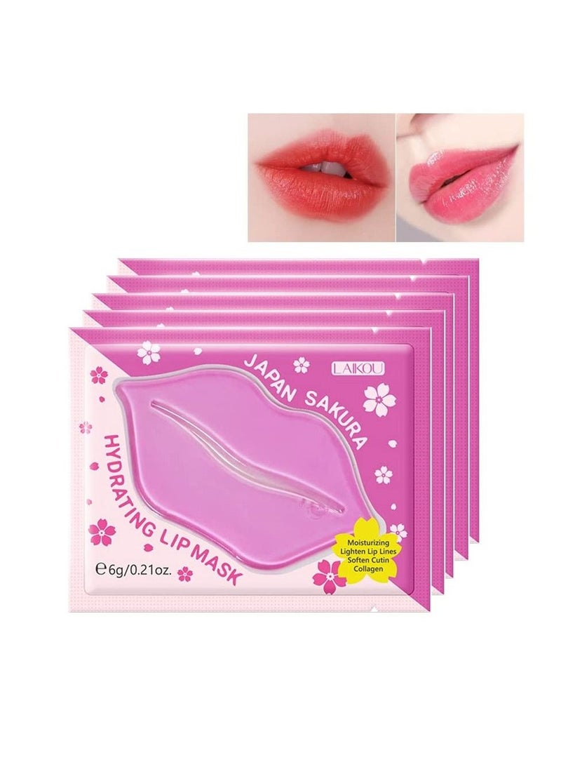 Hydrating Lip Mask, Lip Sleep Mask Collagen Crystal Lip Care Gel Pads For Moisturizing, Minimize Fine Lines, Remove Dead Skin, Anti Chapped Pads Lip Mask 10 Pieces