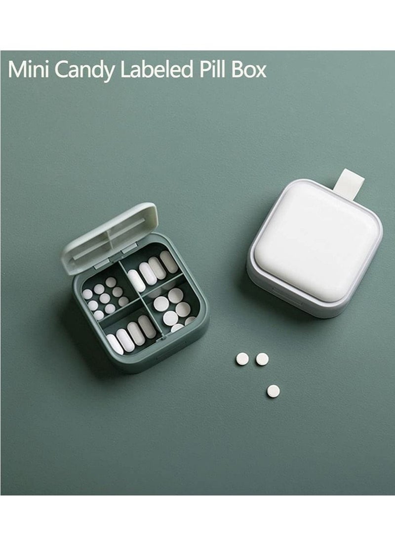 Small Pill Case Pill Box Travel Daily Pill Organizer Portable Pretty Pill Container for Purse Pocket Compact Medicine Holder for Fish Oils Supplements White