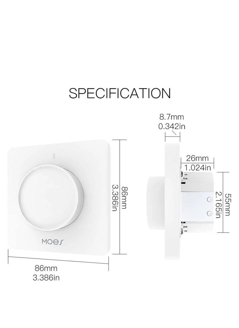 MoesZigbee Smart Rotary Light LED Dimmer Switch  Dimming Control