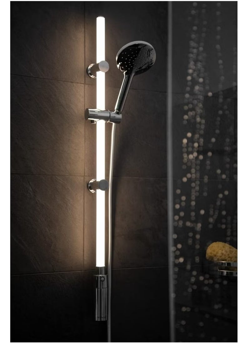 LED Shower Bar Set 94 cm – RGB and Warm White Illumination, Complete Set with Illuminated Shower Bar, Shower Head, and Shower Hose