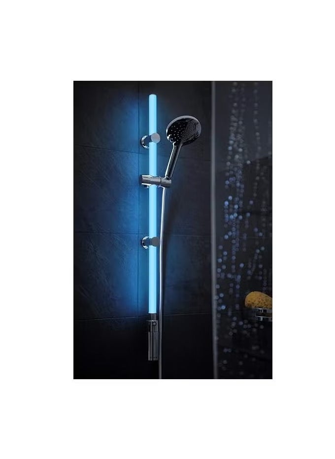 LED Shower Bar Set 94 cm – RGB and Warm White Illumination, Complete Set with Illuminated Shower Bar, Shower Head, and Shower Hose