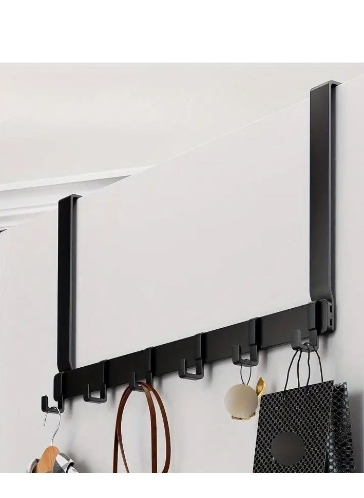 Over The Door Hooks,Door Hanger Hooks With Extra Long Arms(Black)