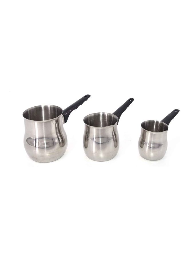 3-Piece Milk Pot Set Silver Coffee Warmers High Quality Stainless Steel Silver 13x25x13cm