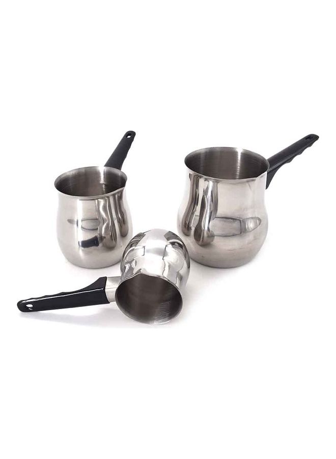 3-Piece Milk Pot Set Silver Coffee Warmers High Quality Stainless Steel Silver 13x25x13cm