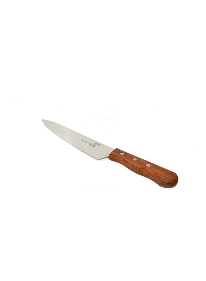 Stainless Steel Cook's Knife Silver/Brown 8cm