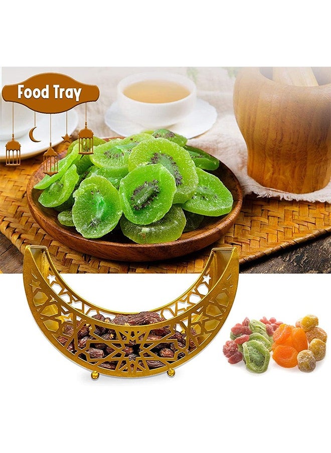 Ramadan Decorations for Home, Ramadan Tray Moon Serving Tableware Dessert Food Storage Container Islamic Party Supply