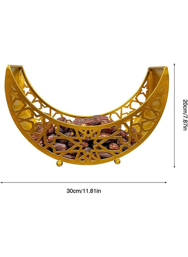 Ramadan Decorations for Home, Ramadan Tray Moon Serving Tableware Dessert Food Storage Container Islamic Party Supply