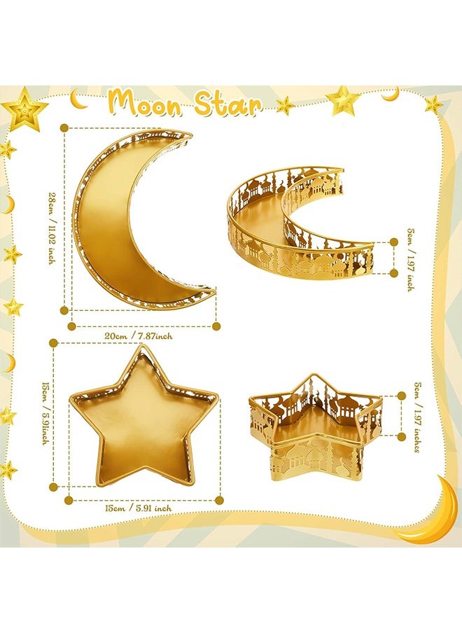 Ramadan Decorations, Moon Star Tray for Food Dessert Candy Display Holder Party Favor Festival Table Decor