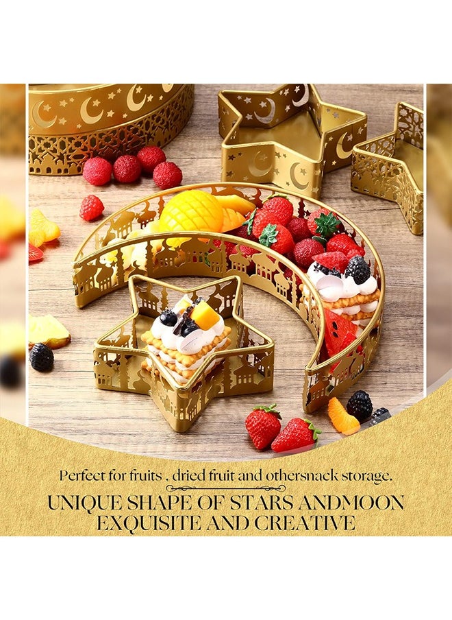 Ramadan Decorations, Moon Star Tray for Food Dessert Candy Display Holder Party Favor Festival Table Decor