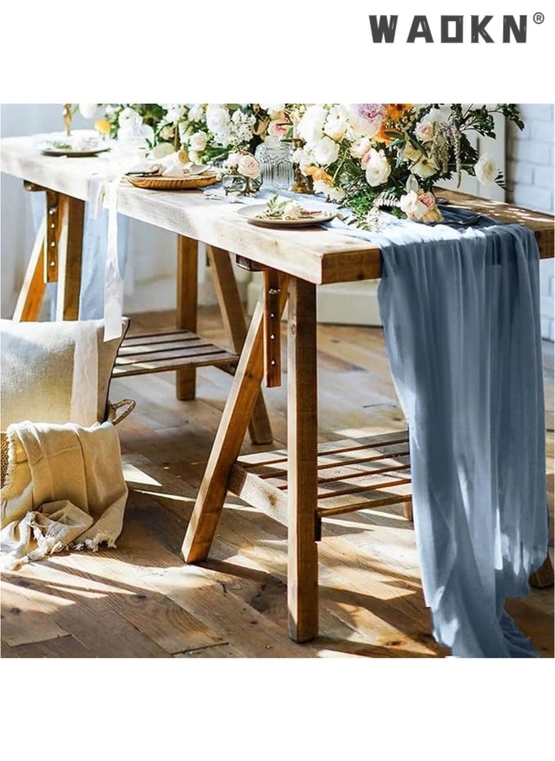 35 × 118 بوصة الشاش مفرش المائدة نمط بوهيميا عرس الديكور 10 أقدام نمط ريفي عرس الديكور الرجعية طاولة الطعام قطعة مركز لحفل زفاف الزفاف دش عيد ميلاد
