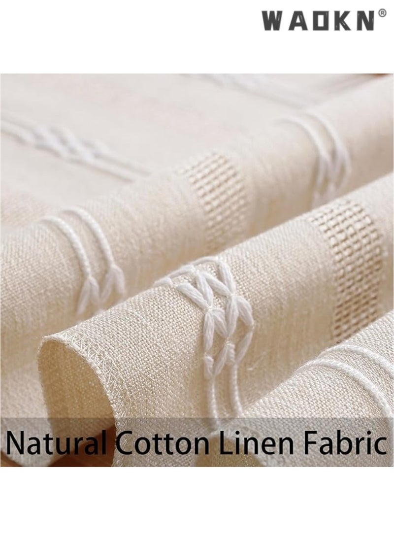Table Runner, 30 * 180 CM Burlap Table Runner for Modern Farmhouse Decor, Natural Cotton Woven Runner with Tassels for Wedding Party Farmhouse Dining Table Decor