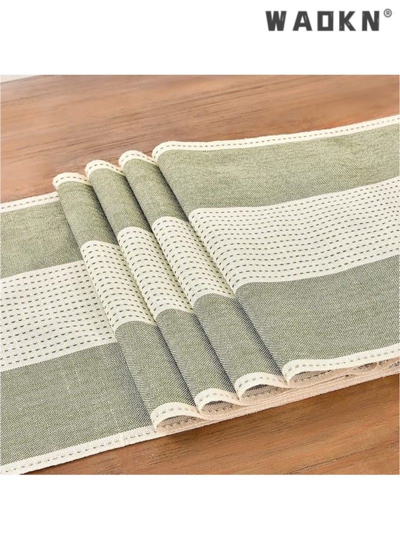 Table Runner, 30 * 180 CM Burlap Table Runner for Modern Farmhouse Decor, Natural Cotton Woven Runner with Tassels for Wedding Party Farmhouse Dining Table Decor