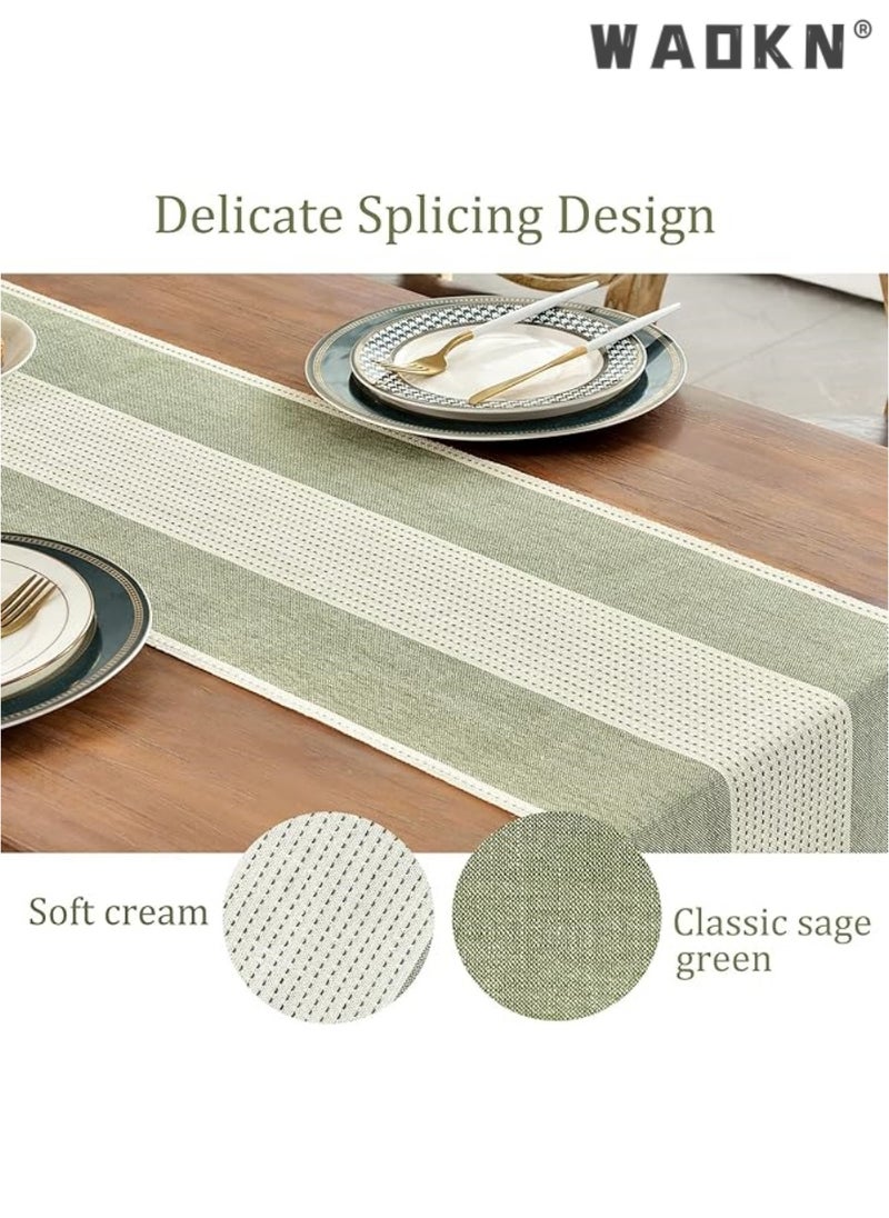 Table Runner, 30 * 180 CM Burlap Table Runner for Modern Farmhouse Decor, Natural Cotton Woven Runner with Tassels for Wedding Party Farmhouse Dining Table Decor