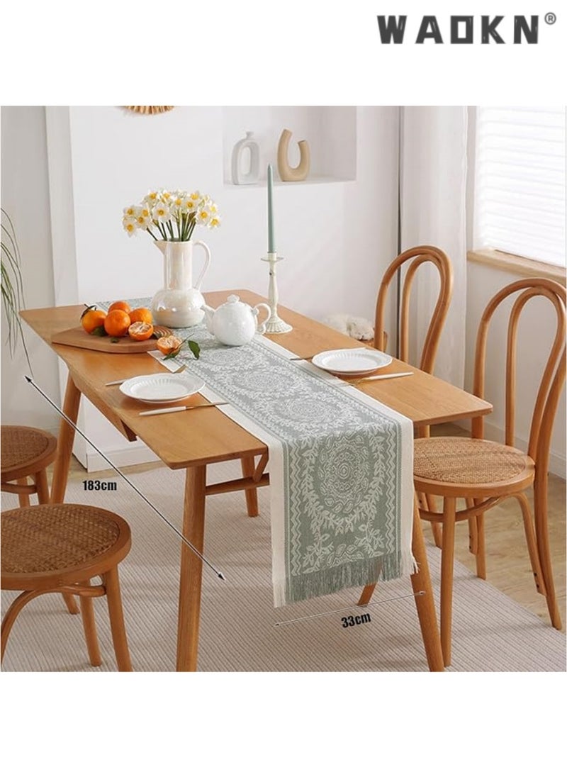 Table Runner,Table Runners 72 Inches Long,Boho Table Runner and Farmhouse Table Runner Suitable for Room Decorations, Dining Room Dining and Wedding Parties