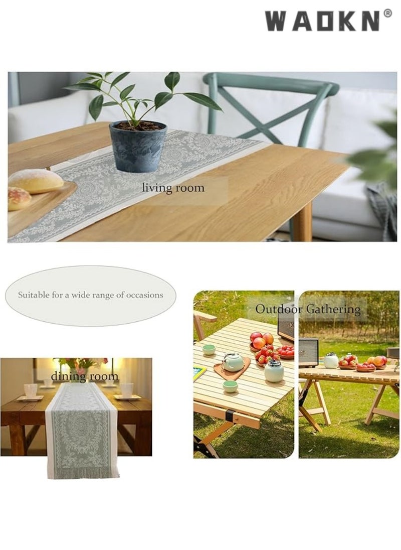 Table Runner,Table Runners 72 Inches Long,Boho Table Runner and Farmhouse Table Runner Suitable for Room Decorations, Dining Room Dining and Wedding Parties