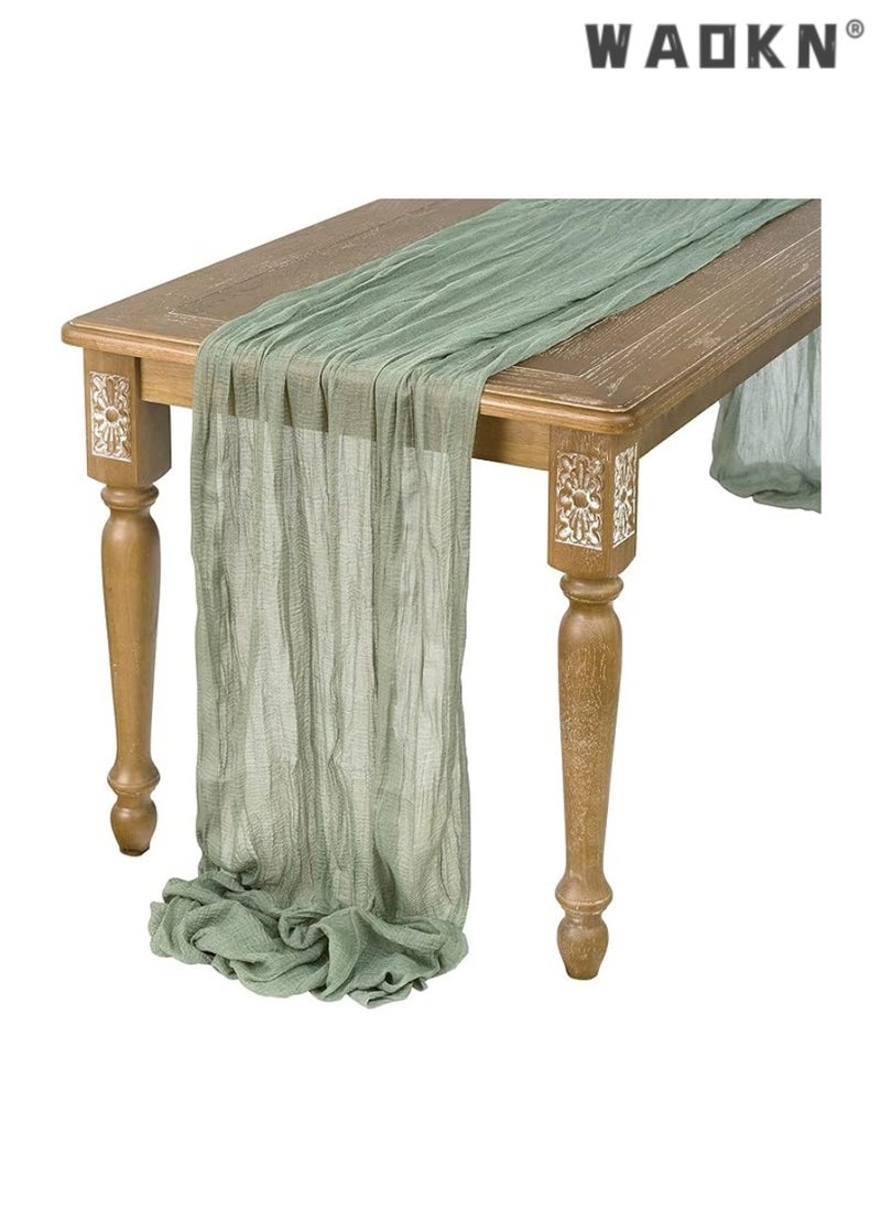 Cheesecloth Table Runner 35 x 118 Inch Gauze Tablecloth Boho Wedding Decor 10 Ft Rustic Wedding Decorations Vintage Table Centerpieces for Wedding Reception Bridal Shower Birthday