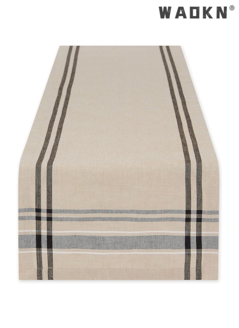 Table Runner, 30 * 180 CM Burlap Table Runner for Modern Farmhouse Decor, Natural Cotton Woven Runner with Tassels for Wedding Party Farmhouse Dining Table Decor