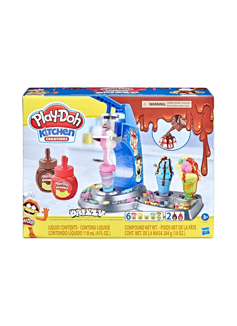 Kitchen Creations Drizzy Ice Cream Playset Featuring Drizzle Compound and 6 Non Toxic Colors