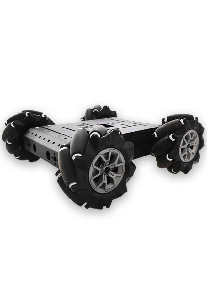 4Wd Omni-Directinal Smart Robot Car Chassis With 96Mm Mecanum Wheel & Dc Motors, Rc Aluminum Alloy Frame Diy Steam Platform For Raspberry Pie Ros Python Arduino Uno R3 Ai Coding Program Learning