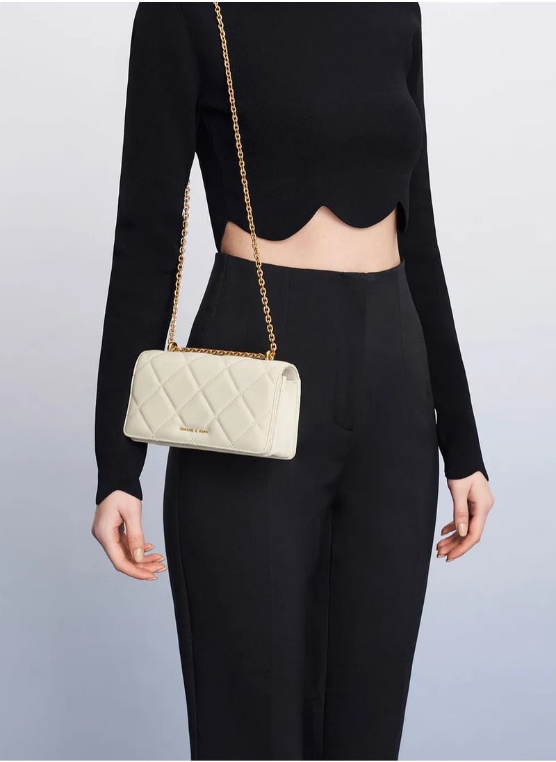 Paputo Chain Handle Quilted Long Wallet
