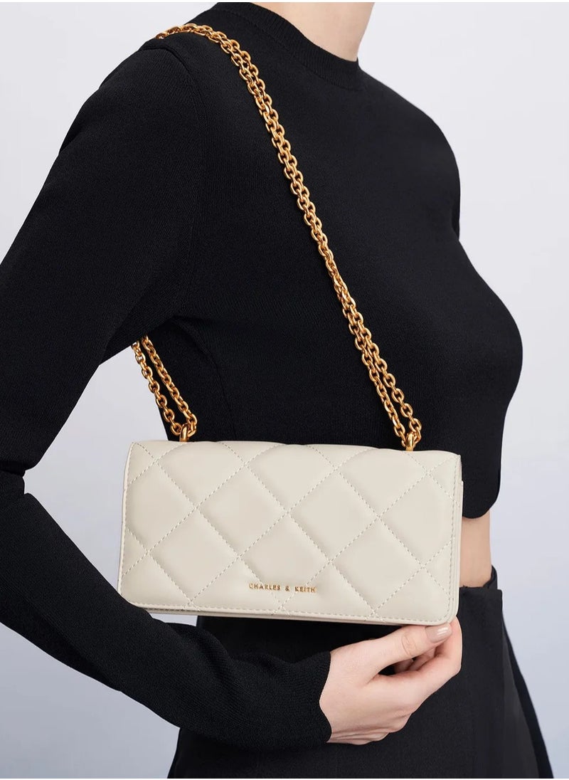 Paputo Chain Handle Quilted Long Wallet