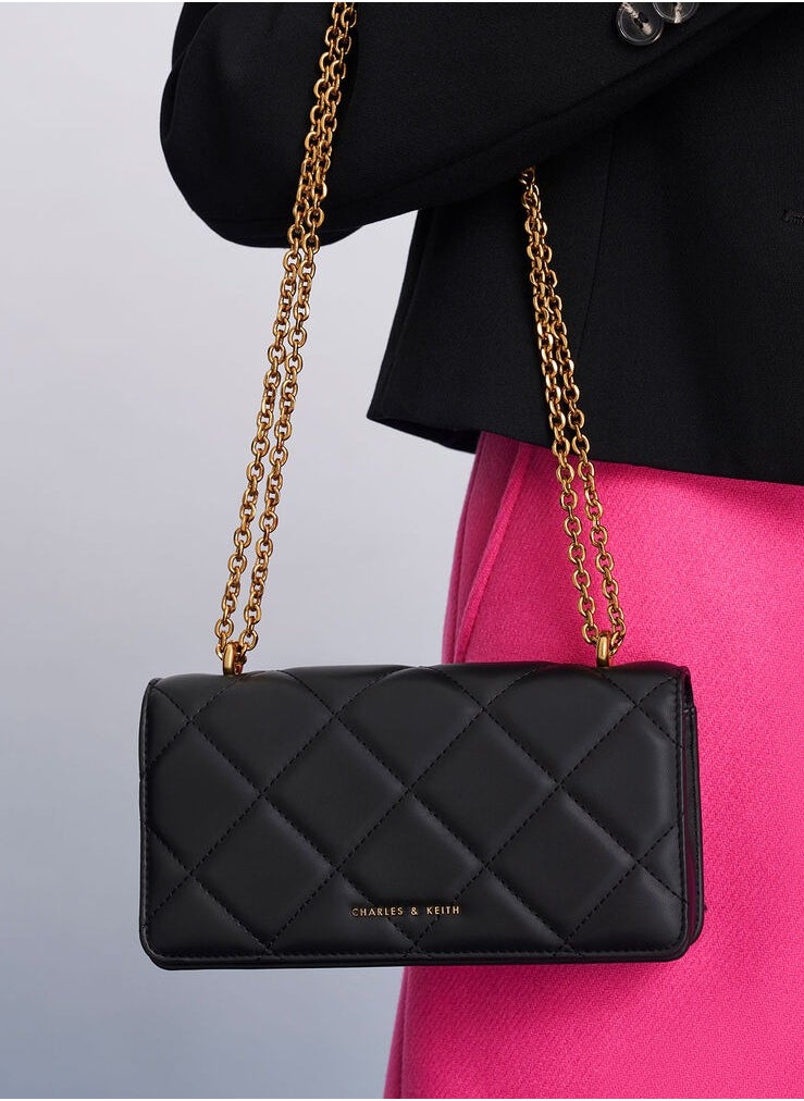 Paputo Chain Handle Quilted Long Wallet