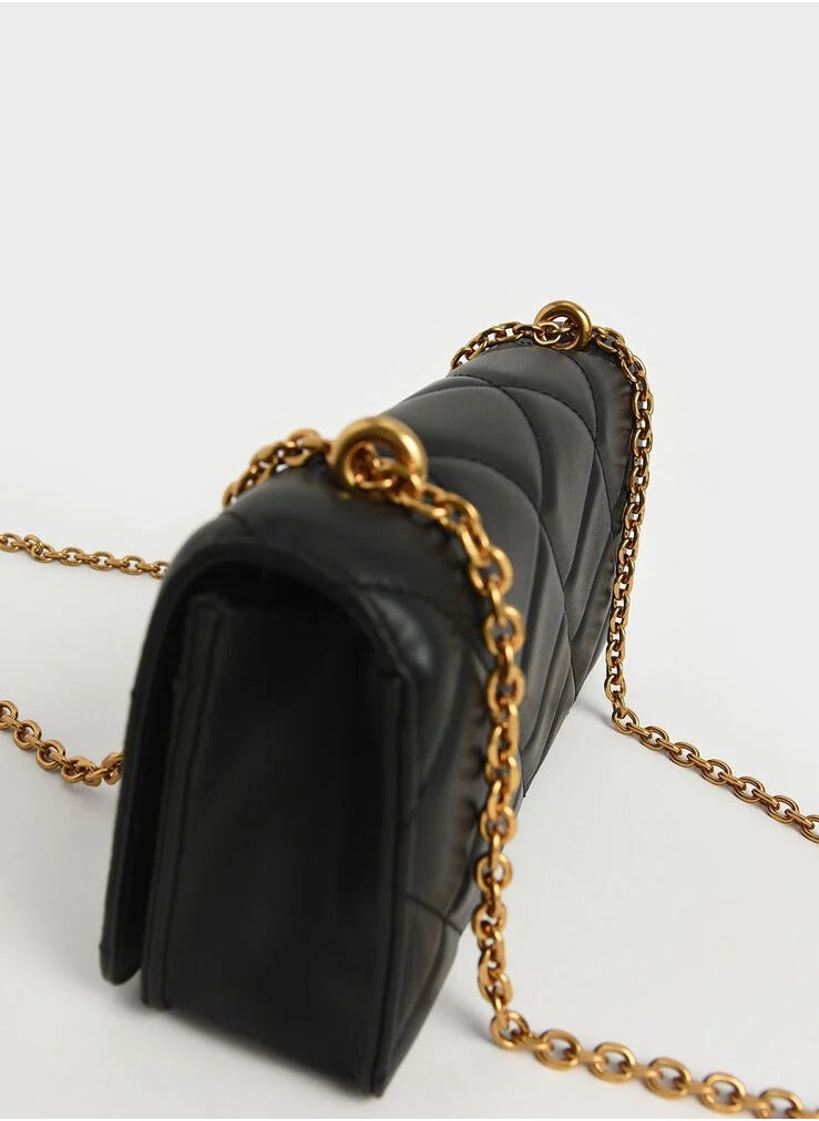 Paputo Chain Handle Quilted Long Wallet