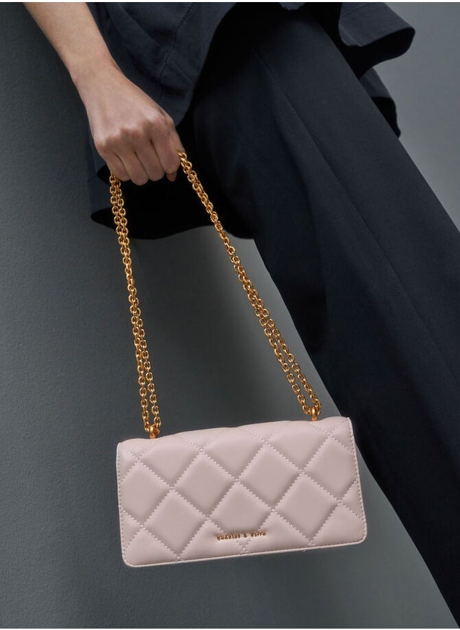 Paputo Chain Handle Quilted Long Wallet