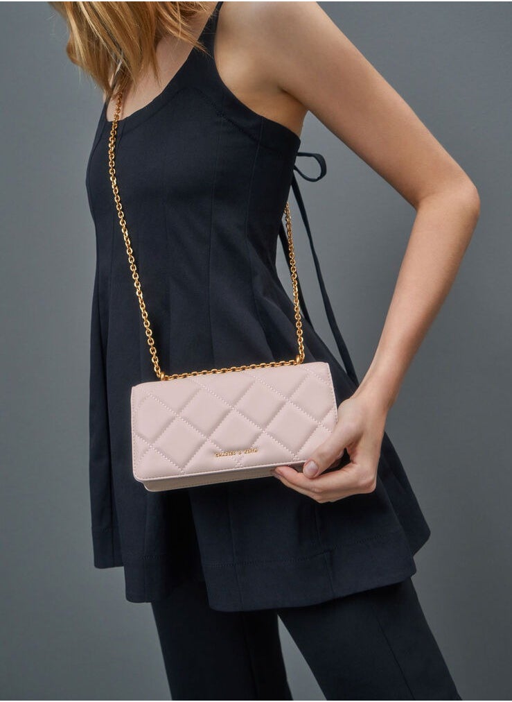 Paputo Chain Handle Quilted Long Wallet