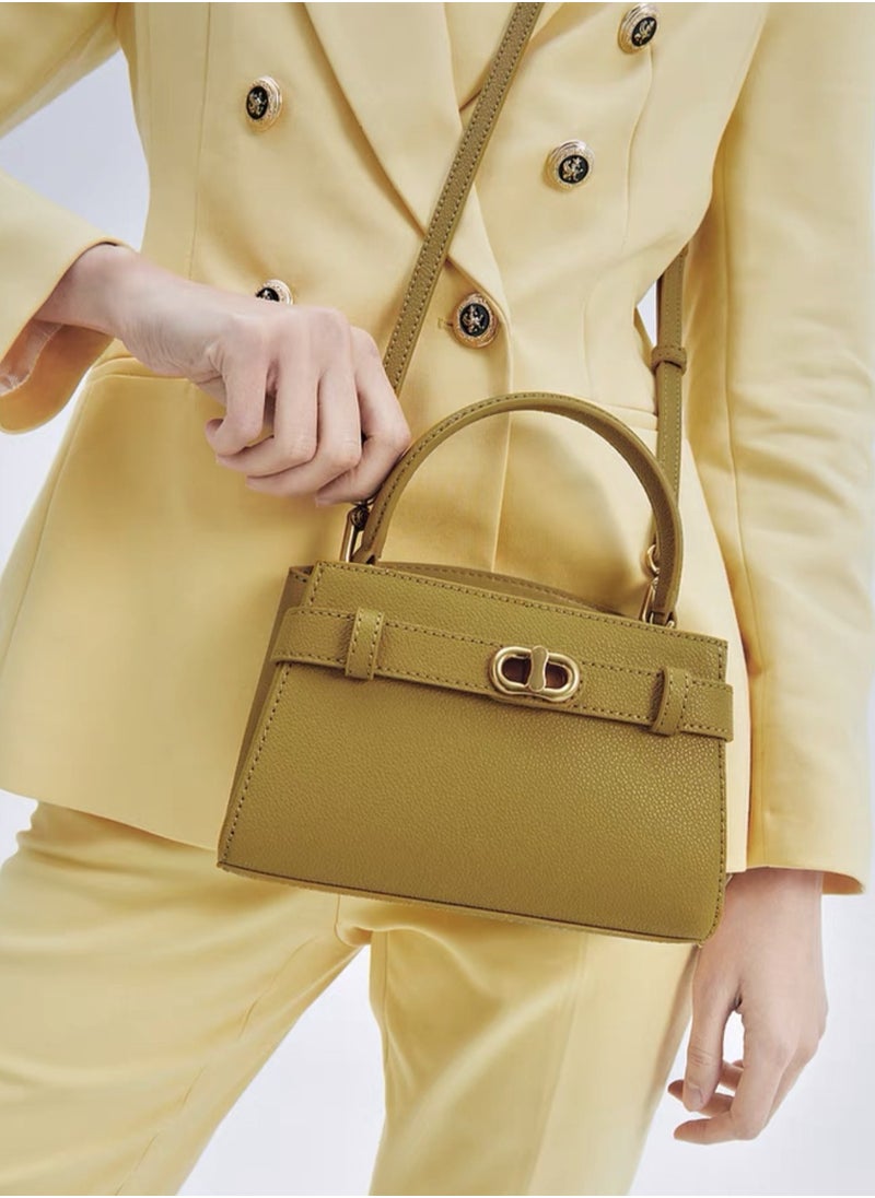Aubrielle Metallic-Buckle Top Handle Bag