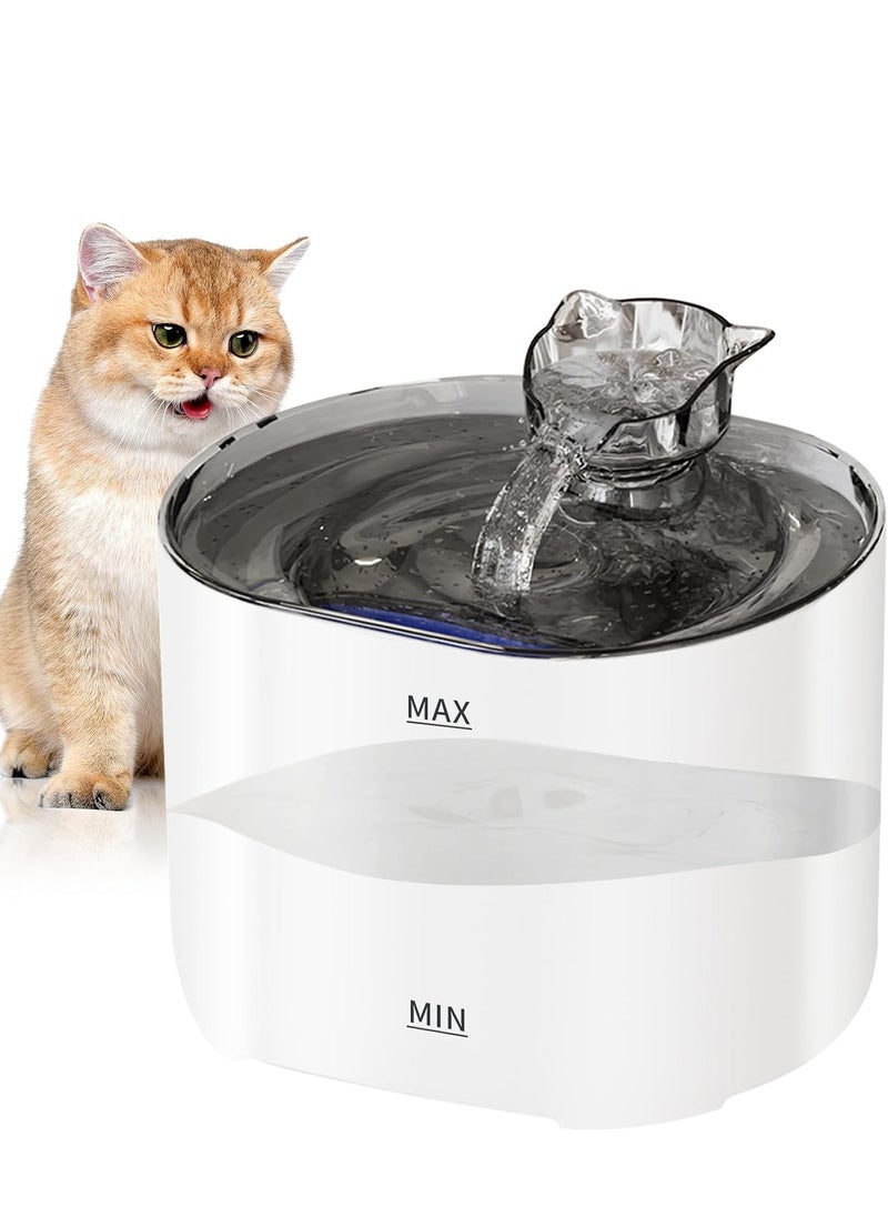 Silent Pet Automatic Water Fountain with Water Filter for Cats, Dogs and Multiple Pets (White)