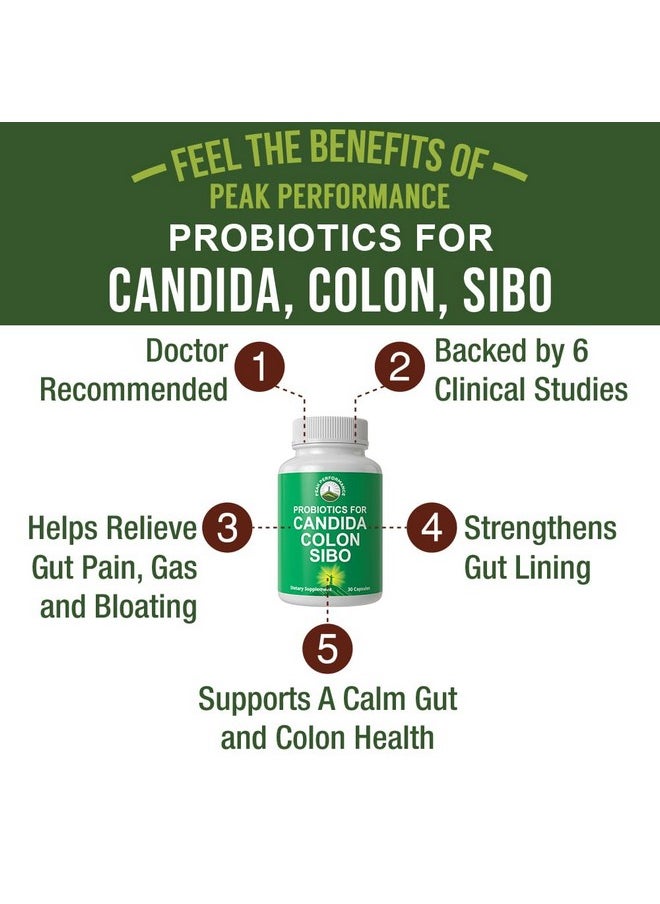 Probiotics for Candida, Colon Cleanse, IBS, and SIBO Support. Doctor Recommended Proprietary Microbiome Reset Probiotic Supplement. Gut Health and Overgrowth Treatment Capsules for Women & Men