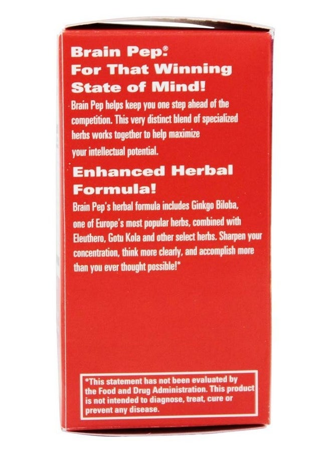 Natural Balance Brain Pep | Brain Function Supplement with Ginkgo Biloba, Kola Nut | Helps Support Improved Memory, Focus & Mental Clarity | 60 Capsules