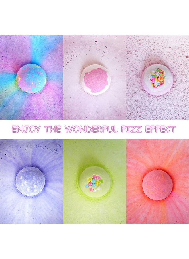 Girls Bath Bombs With Surprise Inside 6 Pcs Unicorn Bath Bomb For Kids Skin Friendly Organic Natural Spa Fizzy Bubbles Bath With Jewelry Inside Gift Set Fizz Balls