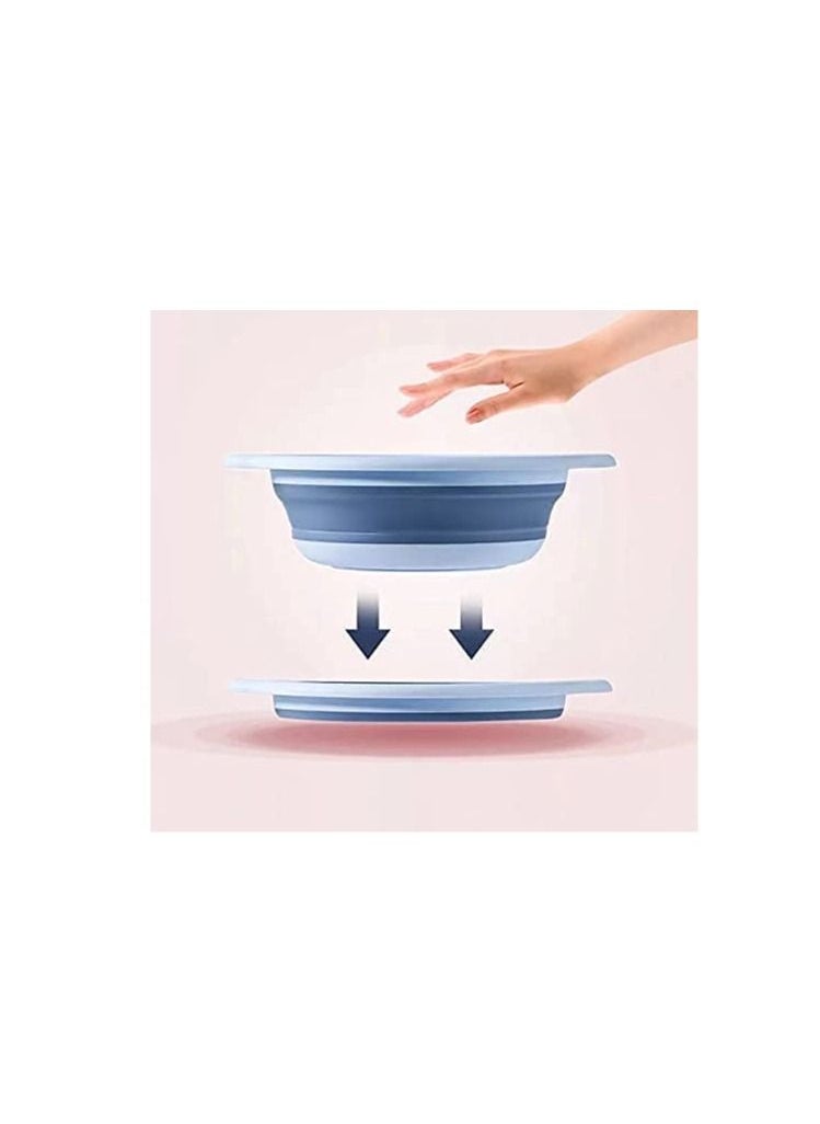 Collapsible Wash Basin, Multiuse Dish Pans, Foldable Portable Dish Tub,Space Saving Plastic Washtub Dish Tub Laundry tub, Also Used for Camping Dish Washing Tub and RV Sink (Blue)