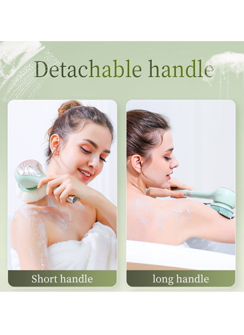 Electric Body Brush, Three Files Of Strength, Long Battery Life, Electric Shower Brush For Exfoliation And Massage, Body Scrub, Long Handle Shower Brush, 6 Brus