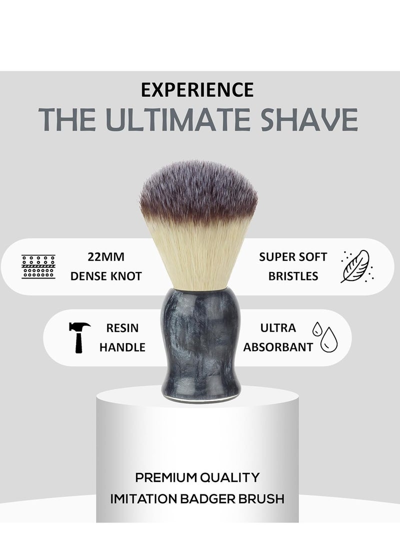 RUBAB MEN Luxuriously Soft Shaving Brush for Men |Bomber Edition| Experience Premium Cruelty-Free Bristles and Stylish Grey Bomber-Toned Ergonomic Handle | Hand-crafted with Passion in India