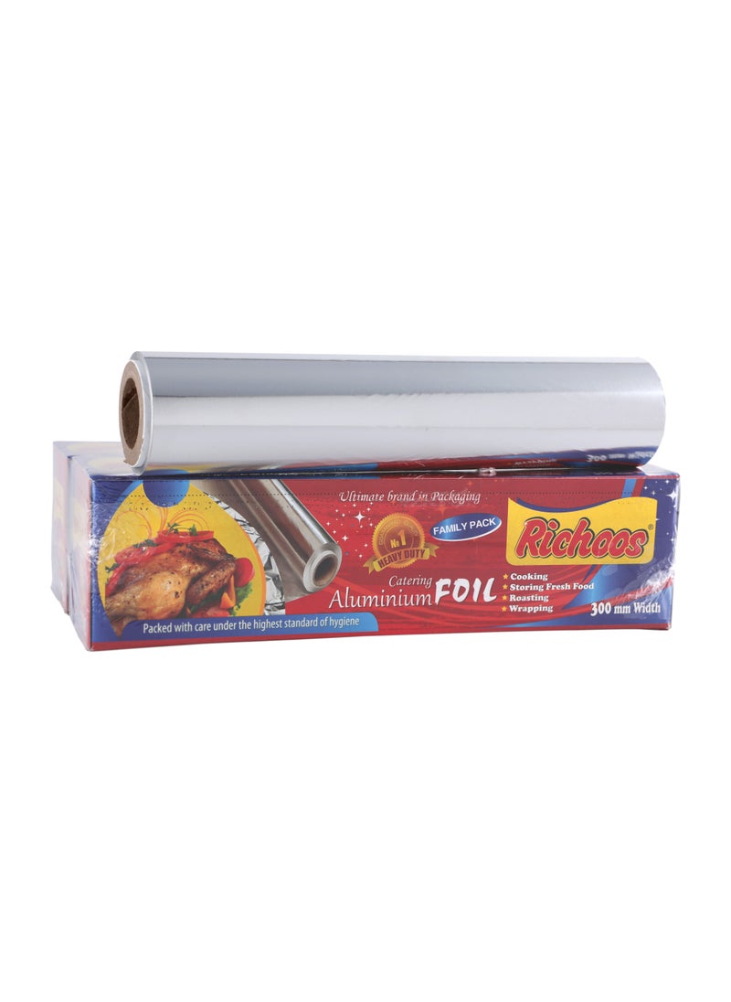 Aluminum Foil Roll 30 cm x 1.8 kg per roll (3.6kg)Gross Weight – Pack of 2 Rolls, Durable and Food-Safe for Cooking, Wrapping, and Storing