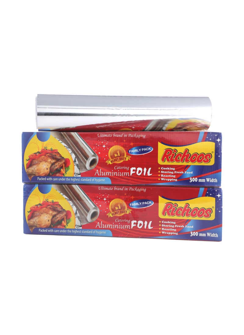 Aluminum Foil Roll 30 cm x 1.8 kg per roll (3.6kg)Gross Weight – Pack of 2 Rolls, Durable and Food-Safe for Cooking, Wrapping, and Storing