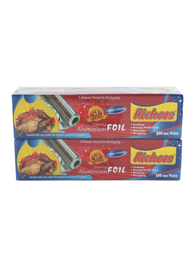 Aluminum Foil Roll 30 cm x 1.8 kg per roll (3.6kg)Gross Weight – Pack of 2 Rolls, Durable and Food-Safe for Cooking, Wrapping, and Storing