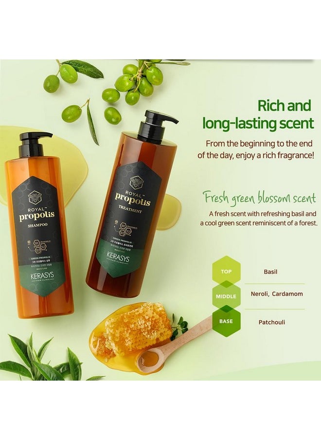 Propolis Royal Jelly Extract Green Tea Olive Oil Shiny And Healthy Hair Propolis Green Moisture 33.8 Fl Oz / 1L (Shampoo + Treatment Set)