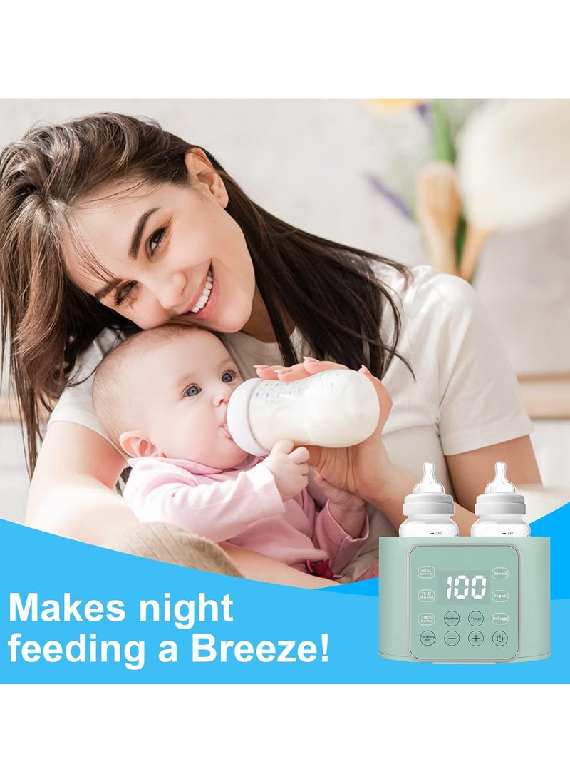 Baby Bottle Warmer, Multifuntion Breast Milk Warmer, Fast Baby Food Heater & Defrost Warmer with Timer for Twins, LCD Display Accurate Temperature Adjustment, 24H Constant Mode