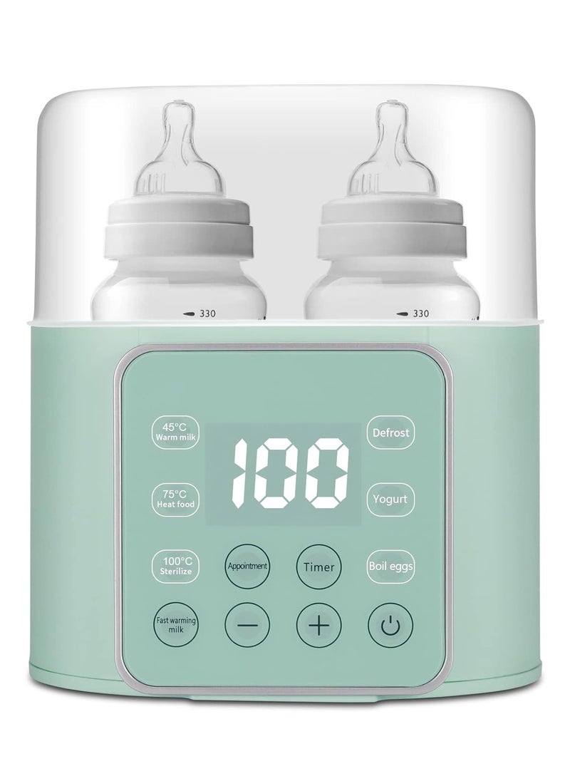 Baby Bottle Warmer, Multifuntion Breast Milk Warmer, Fast Baby Food Heater & Defrost Warmer with Timer for Twins, LCD Display Accurate Temperature Adjustment, 24H Constant Mode