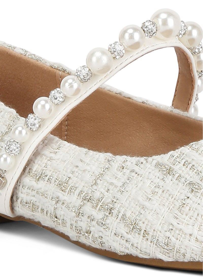 White Mary Jane Ballet Flats