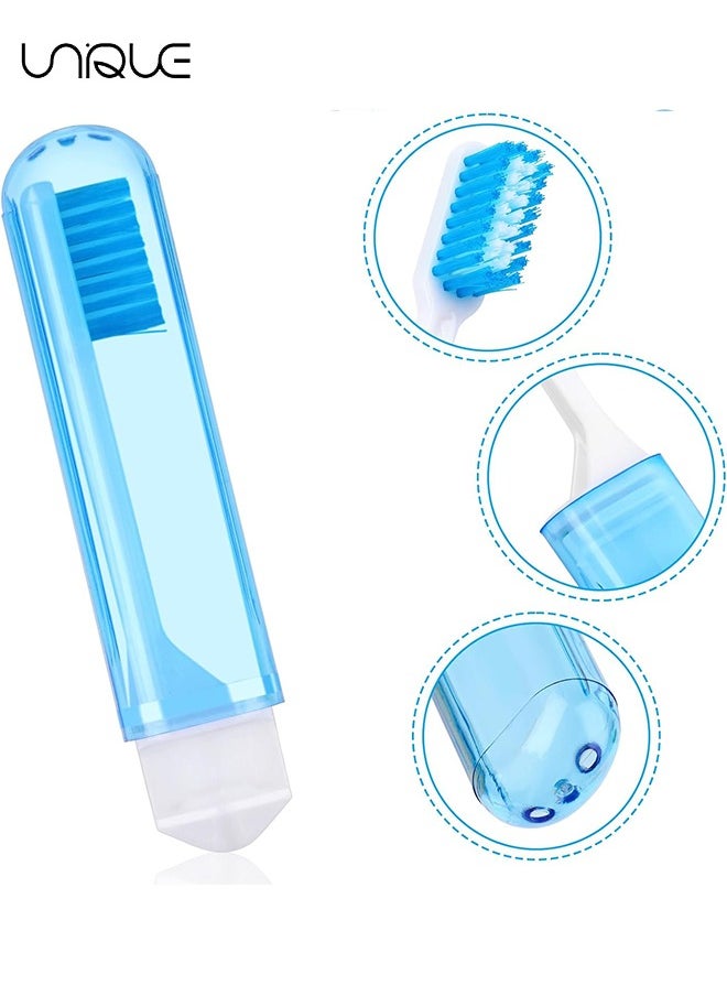 4 Pieces Travel Toothbrush,Mini Travel Toothbrush Kit,Portable Soft Travel Toothbrushes,Folding Toothbrush Comes with a Toothbrush Box for Travel, Camping, School, Home, Business Trip