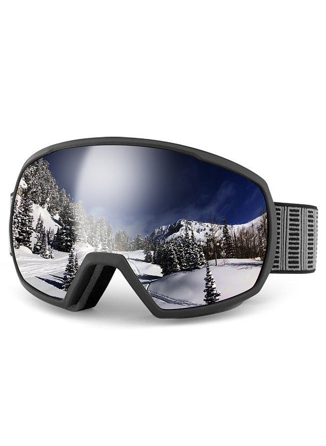 Shock Resistance Ski Goggles for Men Women Anti Fog UV Protection Snow Goggles Grey