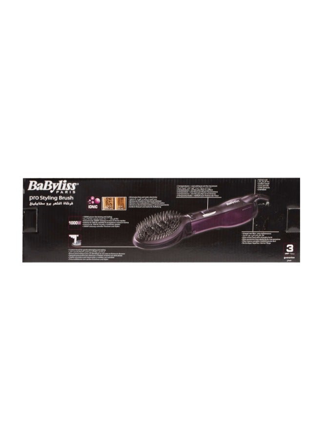 Renewed-Paddle Pro Air Styler, 1000W Powerful Styling Unisex Hairbrush, Dual Speed Temperature Setting Hair Dryer & Volumizer With Cool Air Button, Ionic Tech For Shiny Hair AS115PSDE Purple/Black