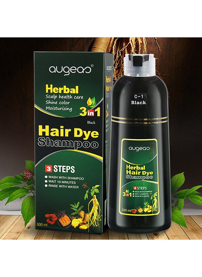 Augeas 500ml Foam Herbal Hair Dye Shampoo Mild Non-irritating Natural Long-lasting No Black Scalp Hair Care